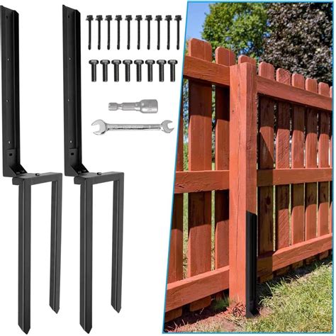 privacy fence using metal posts brackets|heavy duty fence post brackets.